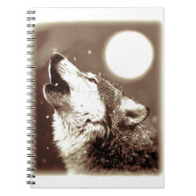 Sepia Wolf & Moon Spiral Notebooks