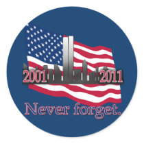 September 11 10 Year Anniversary Tshirt Round Sticker