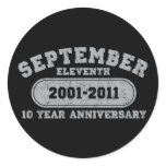 September 11 - 2011 Anniversary Round Sticker