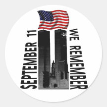 September 11 We Remember Round Stickers