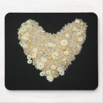 Sequins and Beads Heart Mouse Pad