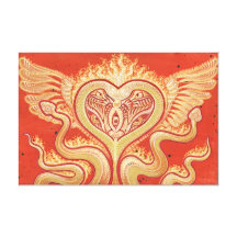 Seraphim (Winged Heart & Flaming Snakes) Canvas Print