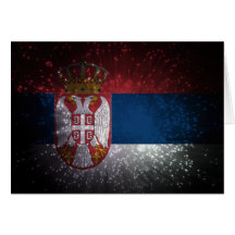 Serbia Flag Firework Greeting Card