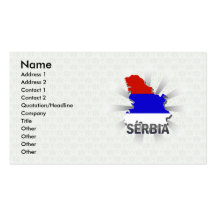 Serbia Flag Map 2.0 Business Card Template