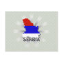 Serbia Flag Map 2.0 Postcards