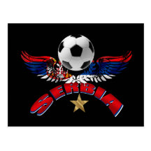 Serbia soccer ball wings of power Srbija design Postcard