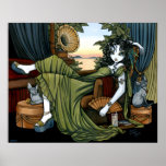 Serena Eclectic Sunset Cat Fairy Poster