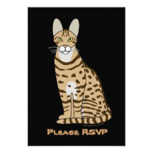Serengeti Cat Breed Customisable Personalized Invite