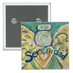Serenidad Angel Art Button Pin Pendant (Square)