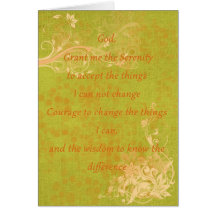 Serenity Prayer Orange and green Cards