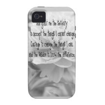 Serenity Prayer Peony iPhone 4 Cases