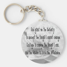 Serenity Prayer Peony Keychain