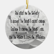 Serenity Prayer Peony Ornaments