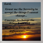 Serenity Prayer (sunset) posters