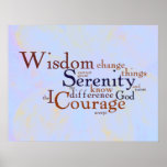 Serenity Prayer Wordle on abstract posters