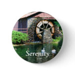 Serenity Water Wheel Inspirational Button