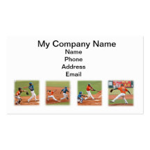 Series of Baseball Game Action Business Cards