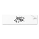 Serious Black Widow Spider in Black and White bumper stickers