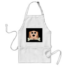 Serious Dog with A Bone That Says Mine Aprons