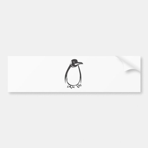Serious Emperor Penguin Bird in Black and White Bumper Stickers
