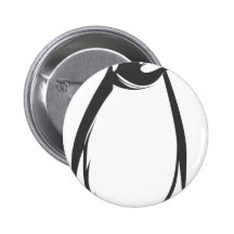Serious Emperor Penguin Bird in Black and White Pin
