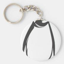 Serious Emperor Penguin Bird in Black and White Keychain