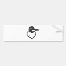 Serious Emperor Penguin Bird in Black Bumper Sticker