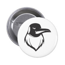 Serious Emperor Penguin Bird in Black Pin