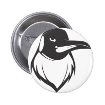 Serious Emperor Penguin Bird in Black Pins