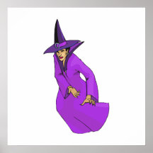 Serious Evil Purple Witch Print