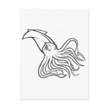Serious Giant Squid in Black and White Post Cards