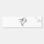 Serious Great Blue Heron Bird in Black and White Bumper Sticker
