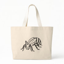 Serious Honey Bee in Black and White Canvas Bag