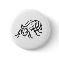 Serious Honey Bee in Black and White