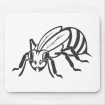 Serious Honey Bee in Black and White