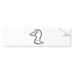Serious Mallard Duck Bird in Black and White bumper stickers