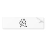 Serious Seahorse Fish in Black and White Bumper Sticker