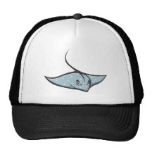 Serious Stingray Fish Mesh Hats