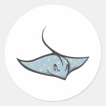 Serious Stingray Fish Stickers