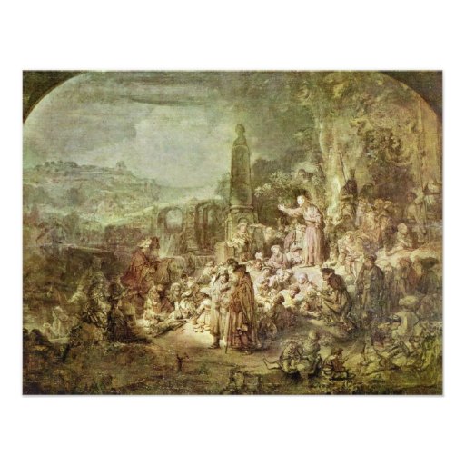 Sermon Of John The Baptist By Rembrandt Harmensz. Custom Invites