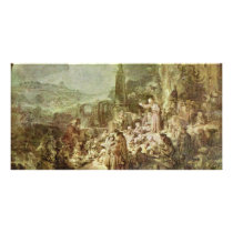 Sermon Of John The Baptist By Rembrandt Harmensz. Personalized Photo Card