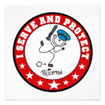 Serve and Protect Policeman Custom Invites
