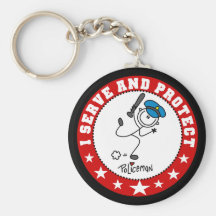Serve and Protect Policeman Key Chains