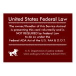 Service Dog Rights Card Business Card Template