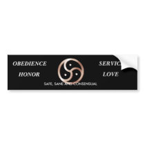 SERVICE, OBEDIENCE, HONOR, LOVE, SSS BUMPER STICKERS