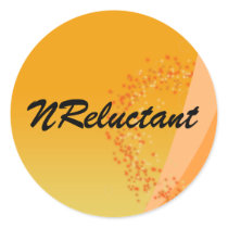 Set of 20 Round Orange Swirl Stickers