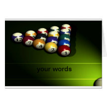 Set of pool balls greeting cards