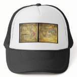 Set of Rare Hemisphere Wall Maps c. 1858 Mesh Hats