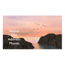 Setting Sun with birds card Business Card