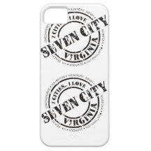 Seven City Stamp  - Black iPhone 5 Covers